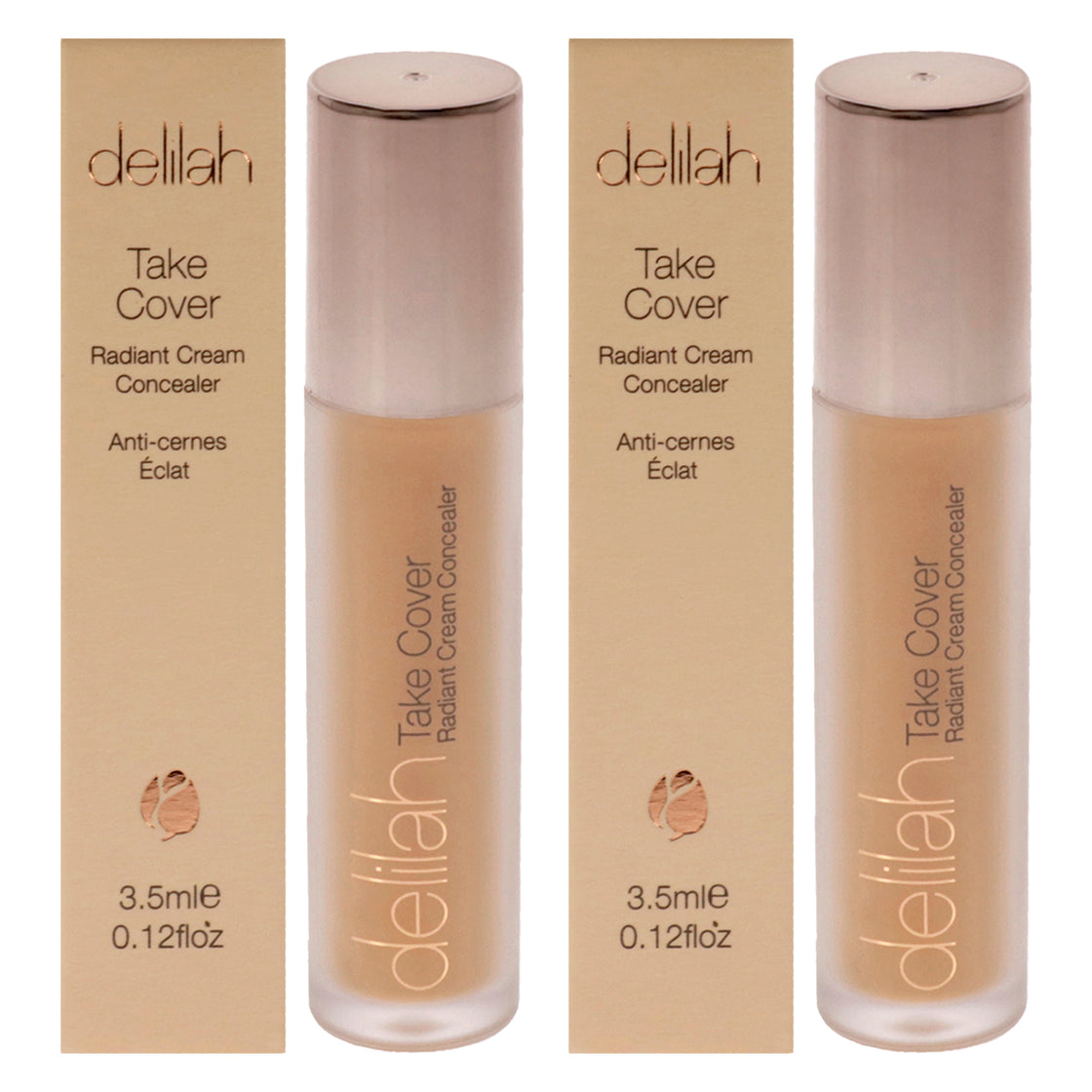 Take Cover Radiant Cream Concealer - Marble by Delilah for Women - 0.12 oz Concealer - Pack of 2