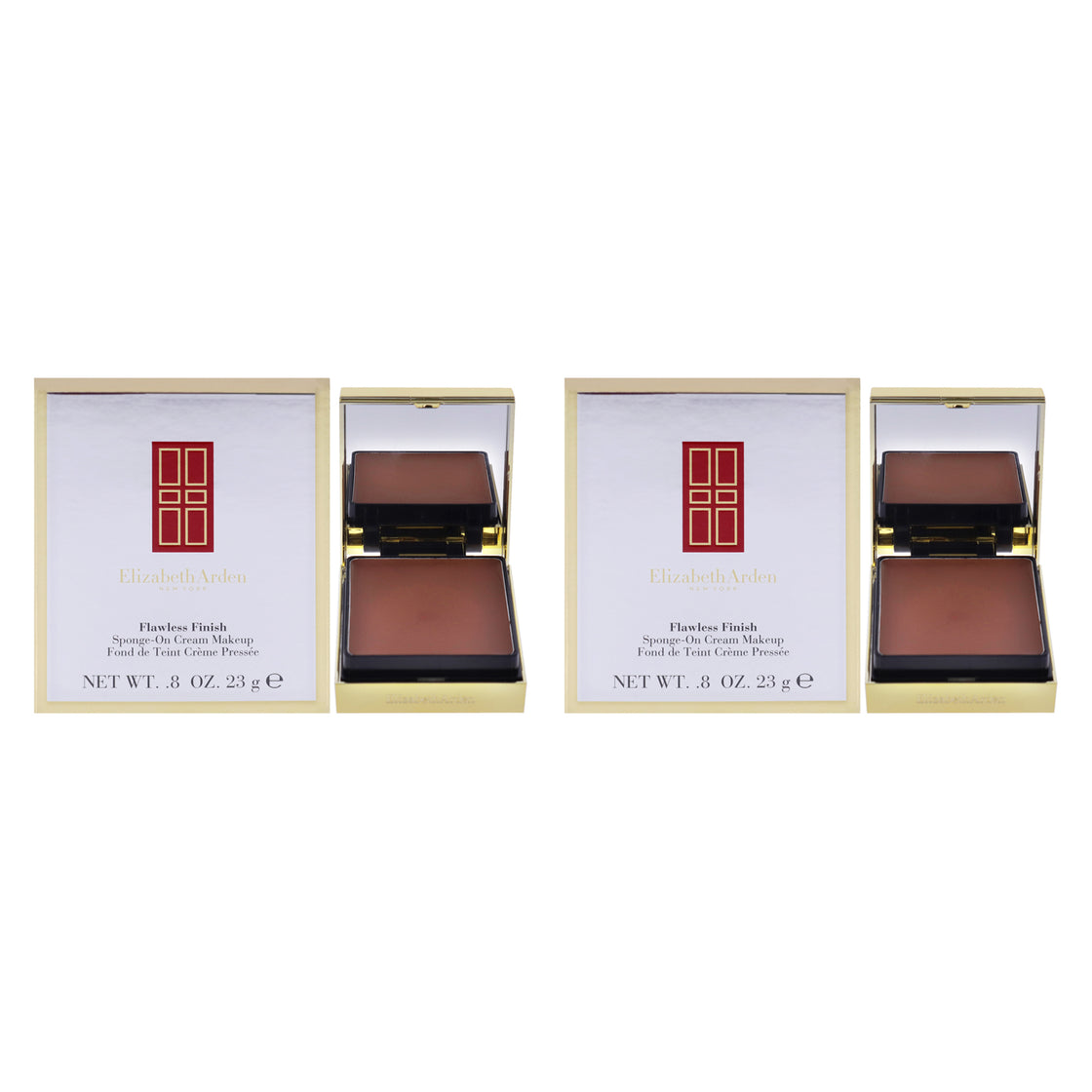 Flawless Finish Sponge-On Cream Makeup - 57 Chestnut by Elizabeth Arden for Women - 0.8 oz Foundation - Pack of 2