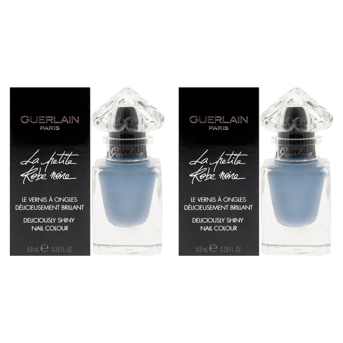 La Petite Robe Noire Deliciously Shiny Nail Colour - 008 Denim Jacket by Guerlain for Women - 0.29 oz Nail Polish - Pack of 2