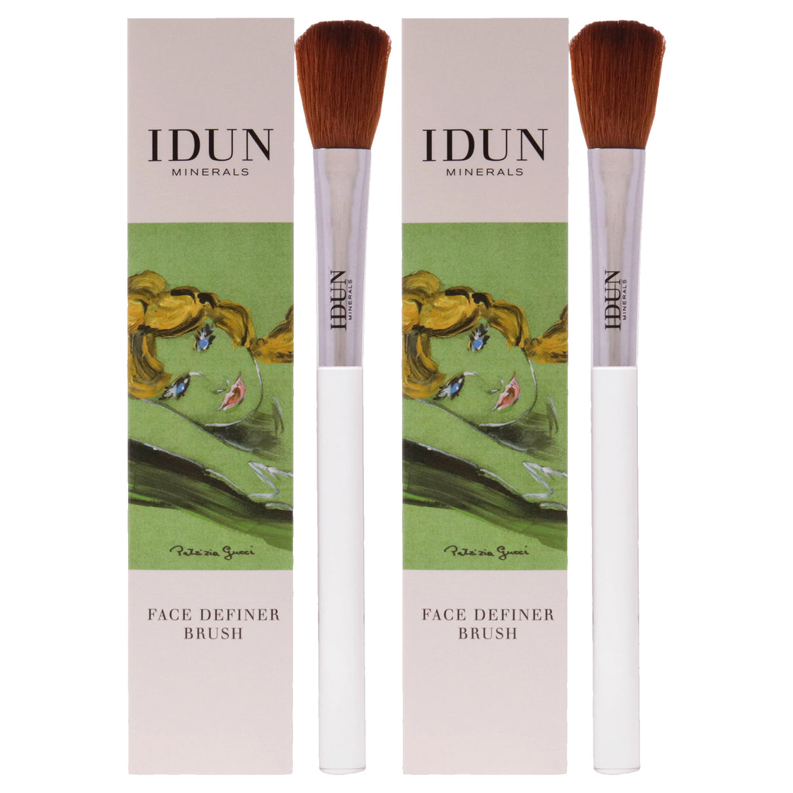 Face Definer Brush - 012 by Idun Minerals for Women - 1 Pc Brush - Pack of 2