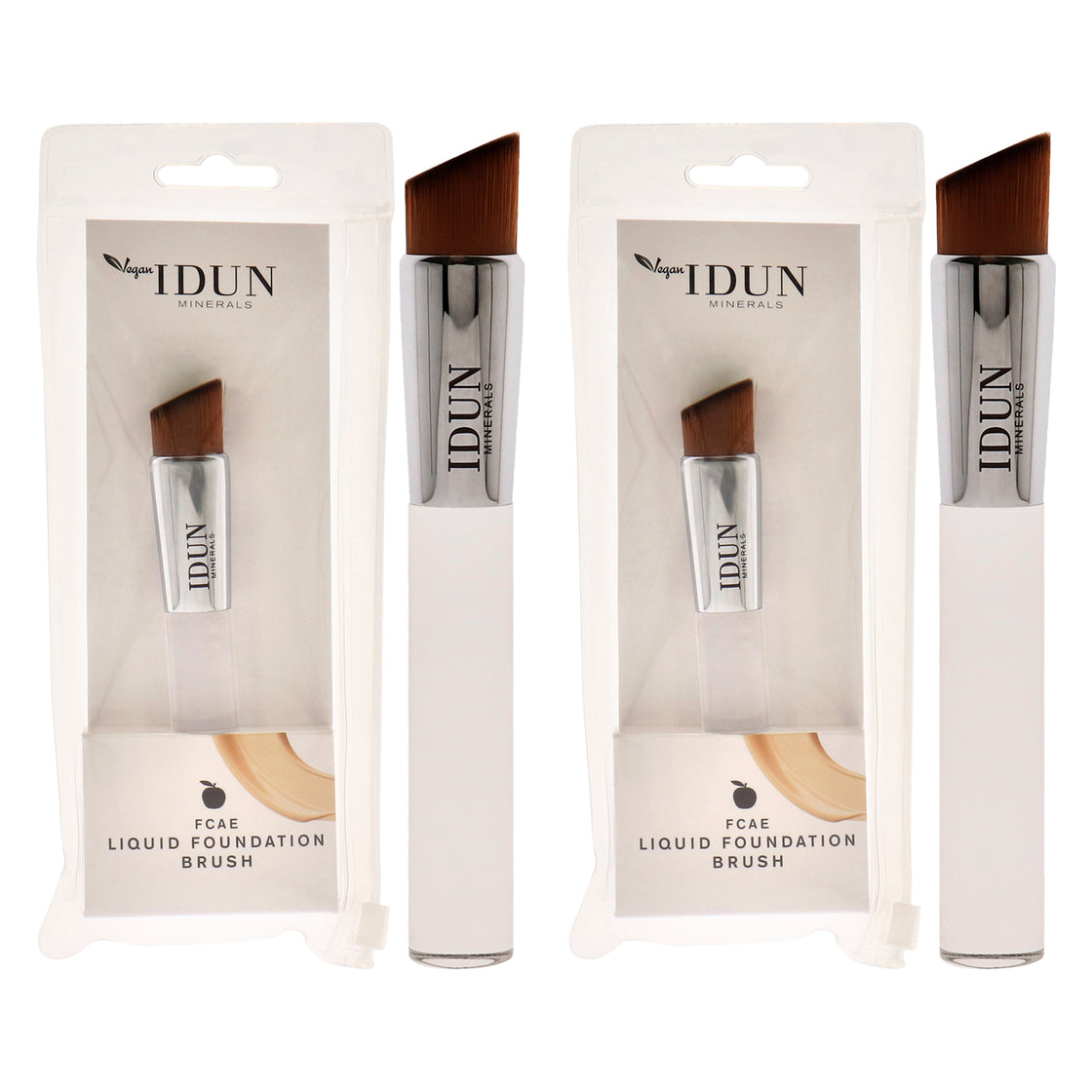 Liquid Foundation Brush - 004 by Idun Minerals for Women - 1 Pc Brush - Pack of 2