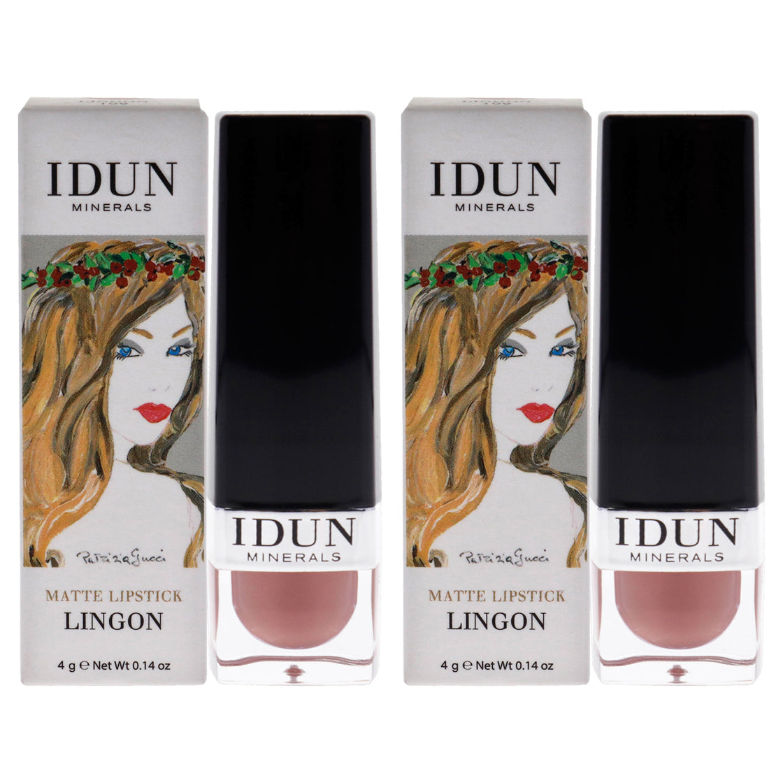 Matte Lipstick - 109 Lingon by Idun Minerals for Women - 0.14 oz Lipstick - Pack of 2