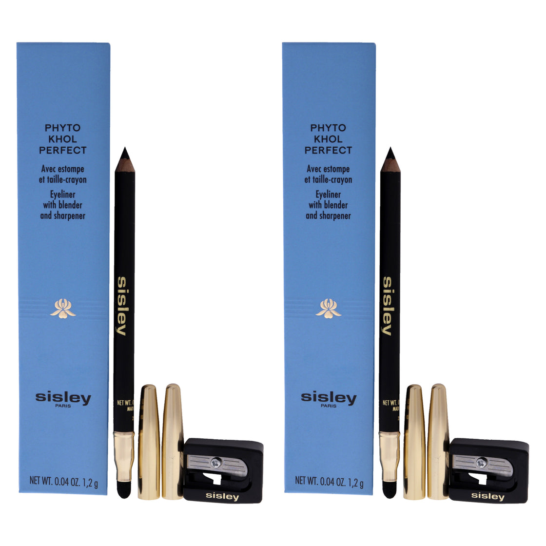 Phyto Khol Perfect Eyeliner With Blender and Sharpener - 1 Black by Sisley for Women - 0.04 oz Eyeliner - Pack of 2