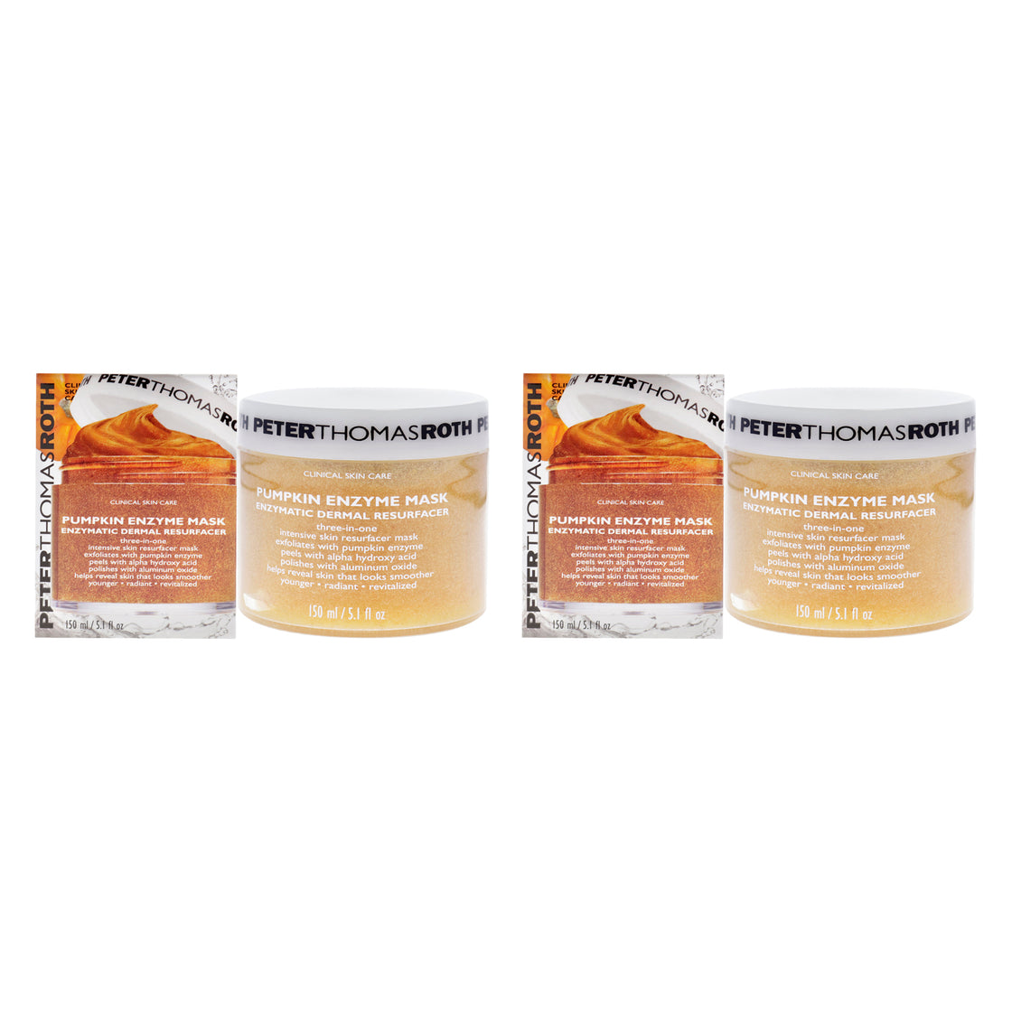 Pumpkin Enzyme Mask by Peter Thomas Roth for Women - 5.1 oz Mask - Pack of 2