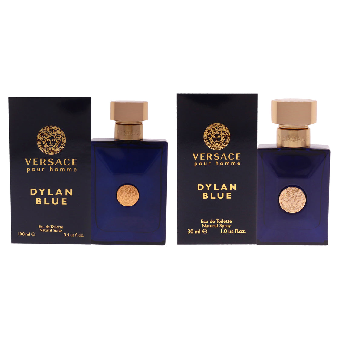 Dylan Blue Kit by Versace for Men - 2 Pc Kit 3.4 oz EDT Spray, 1 oz EDT Spray