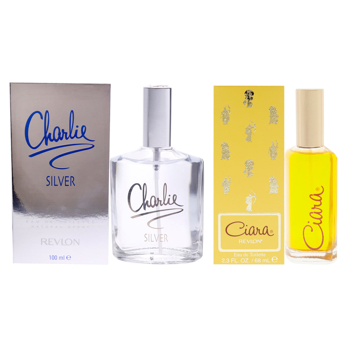 Charlie Silver and Ciara Kit by Revlon for Women - 2 Pc Kit 3.4 oz EDT Spray, 2.3 oz EDT Spray