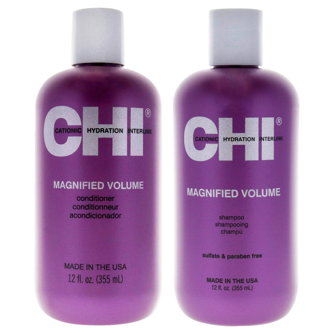 Magnified Volume Conditioner and Shampoo Kit by CHI for Unisex - 2 Pc Kit 12oz Conditioner, 12oz Shampoo