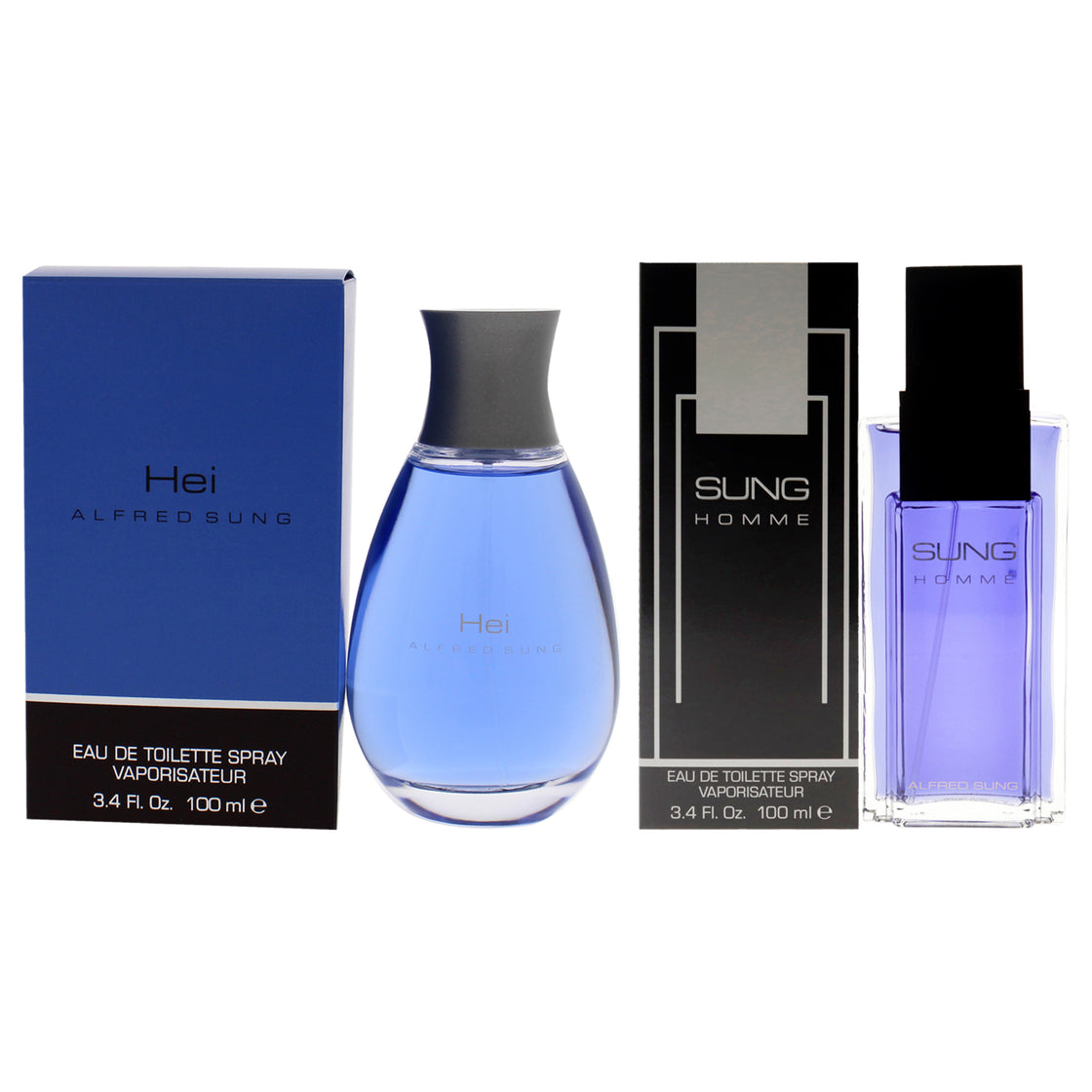 Alfred Sung Kit by Alfred Sung for Men - 2 Pc Kit 3.4oz Sung EDT Spray, 3.4oz Hei EDT Spray