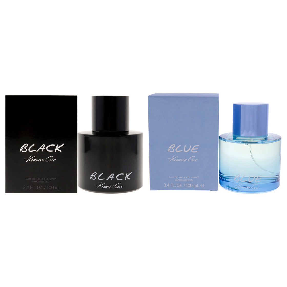 Kenneth Cole Kit by Kenneth Cole for Men - 2Pc Kit 3.4oz Kenneth Cole Black EDT Spray, 3.4oz Kenneth Cole Blue EDT Spray