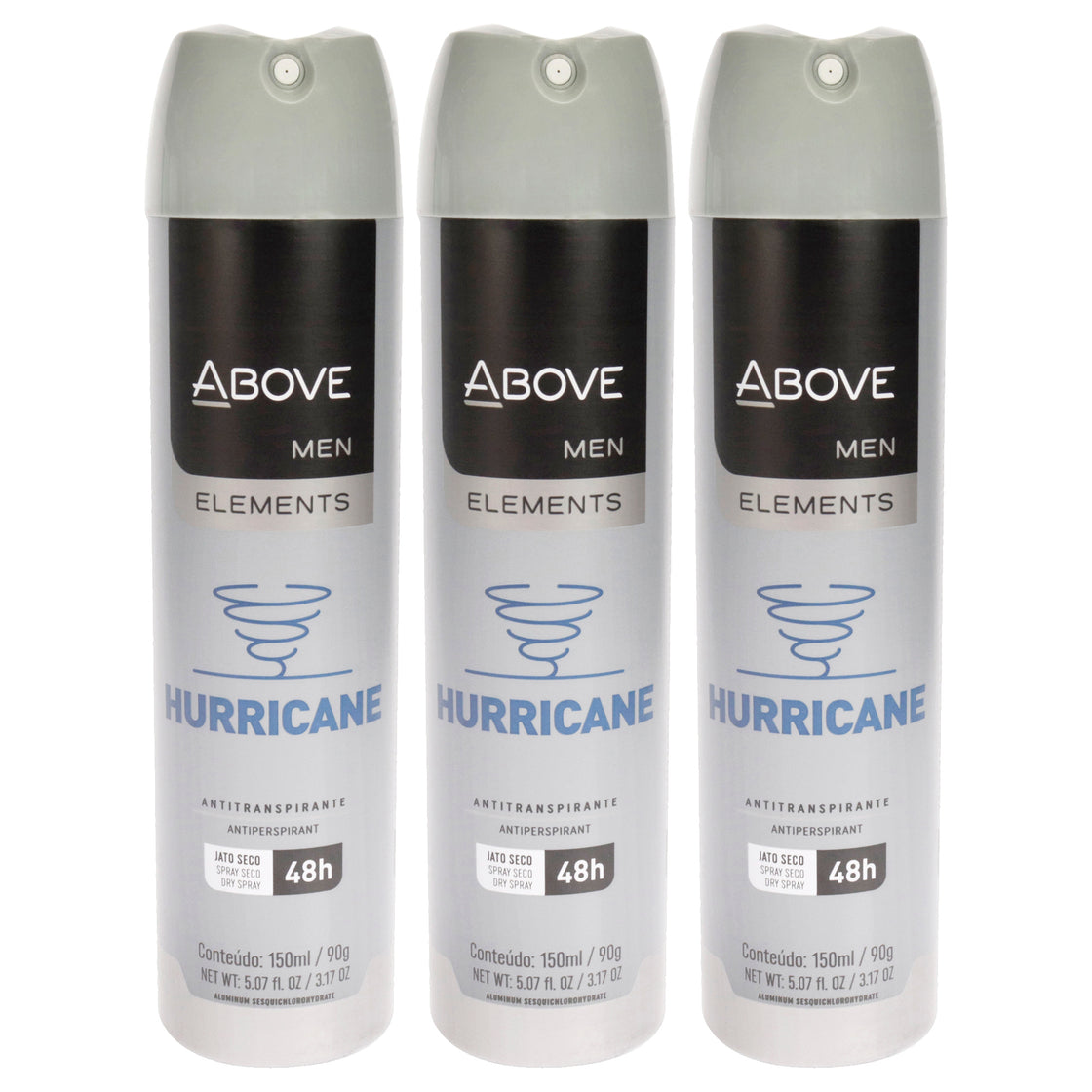 48 Hours Element Antiperspirant Deodorant - Hurricane by Above for Men - 3.17 oz Deodorant Spray - Pack of 3