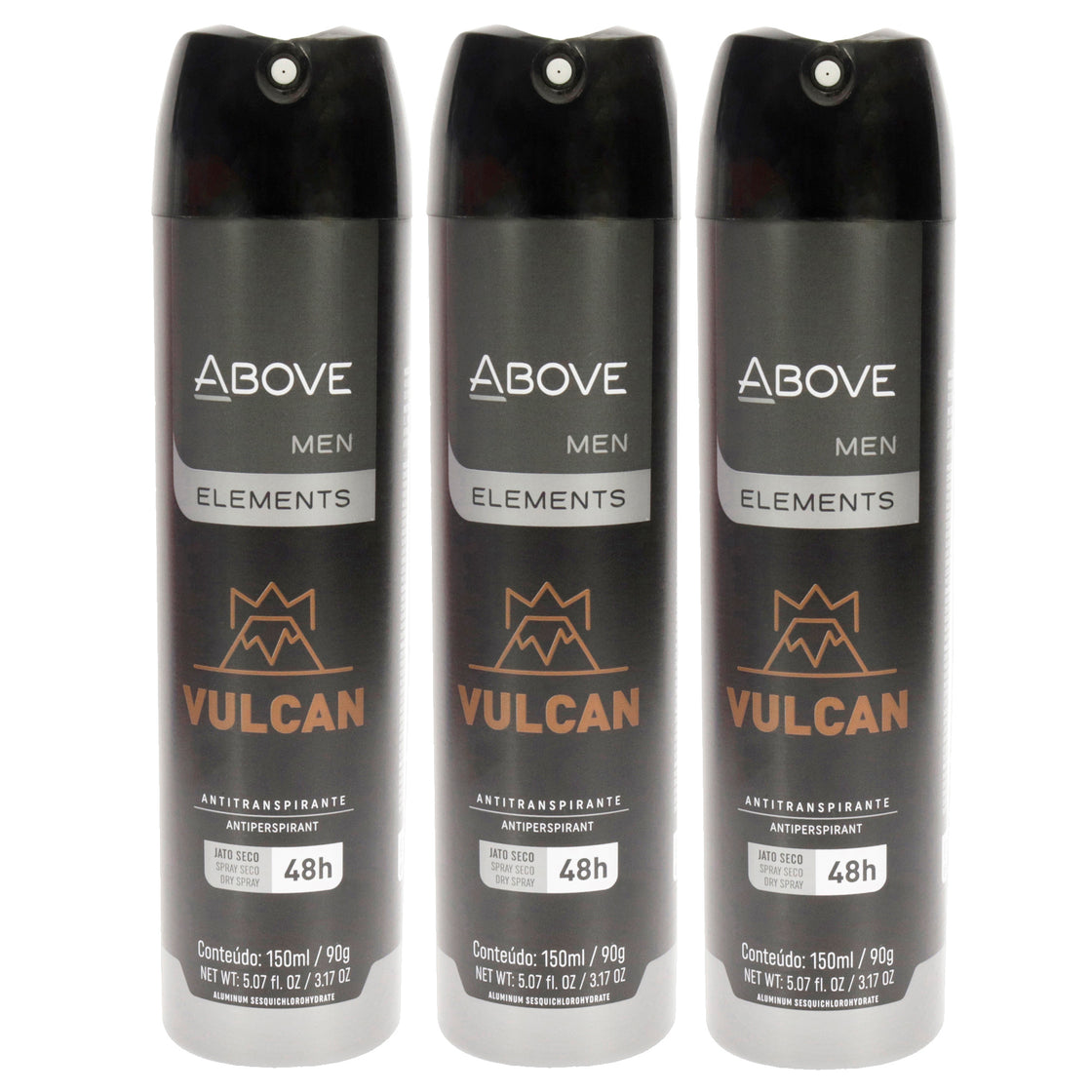 48 Hours Element Antiperspirant Deodorant - Vulcan by Above for Men - 3.17 oz Deodorant Spray - Pack of 3