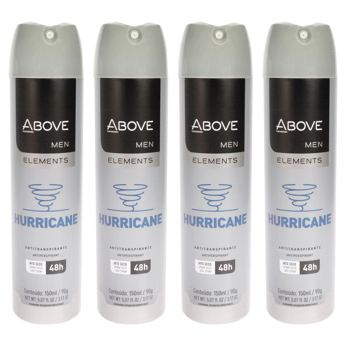 48 Hours Element Antiperspirant Deodorant - Hurricane by Above for Men - 3.17 oz Deodorant Spray - Pack of 4