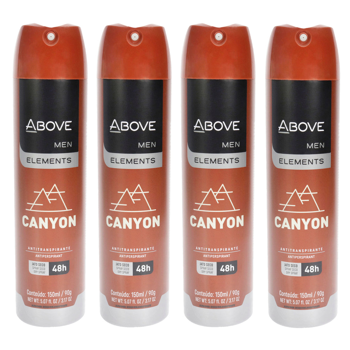 48 Hours Element Antiperspirant Deodorant - Canyon by Above for Men - 3.17 oz Deodorant Spray - Pack of 4