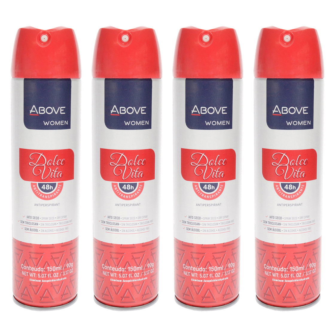 48 Hours Antiperspirant Deodorant - Dolce Vita by Above for Women - 3.17 oz Deodorant Spray - Pack of 4