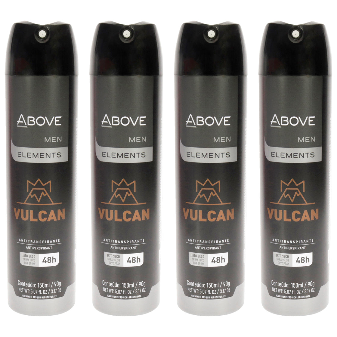 48 Hours Element Antiperspirant Deodorant - Vulcan by Above for Men - 3.17 oz Deodorant Spray - Pack of 4