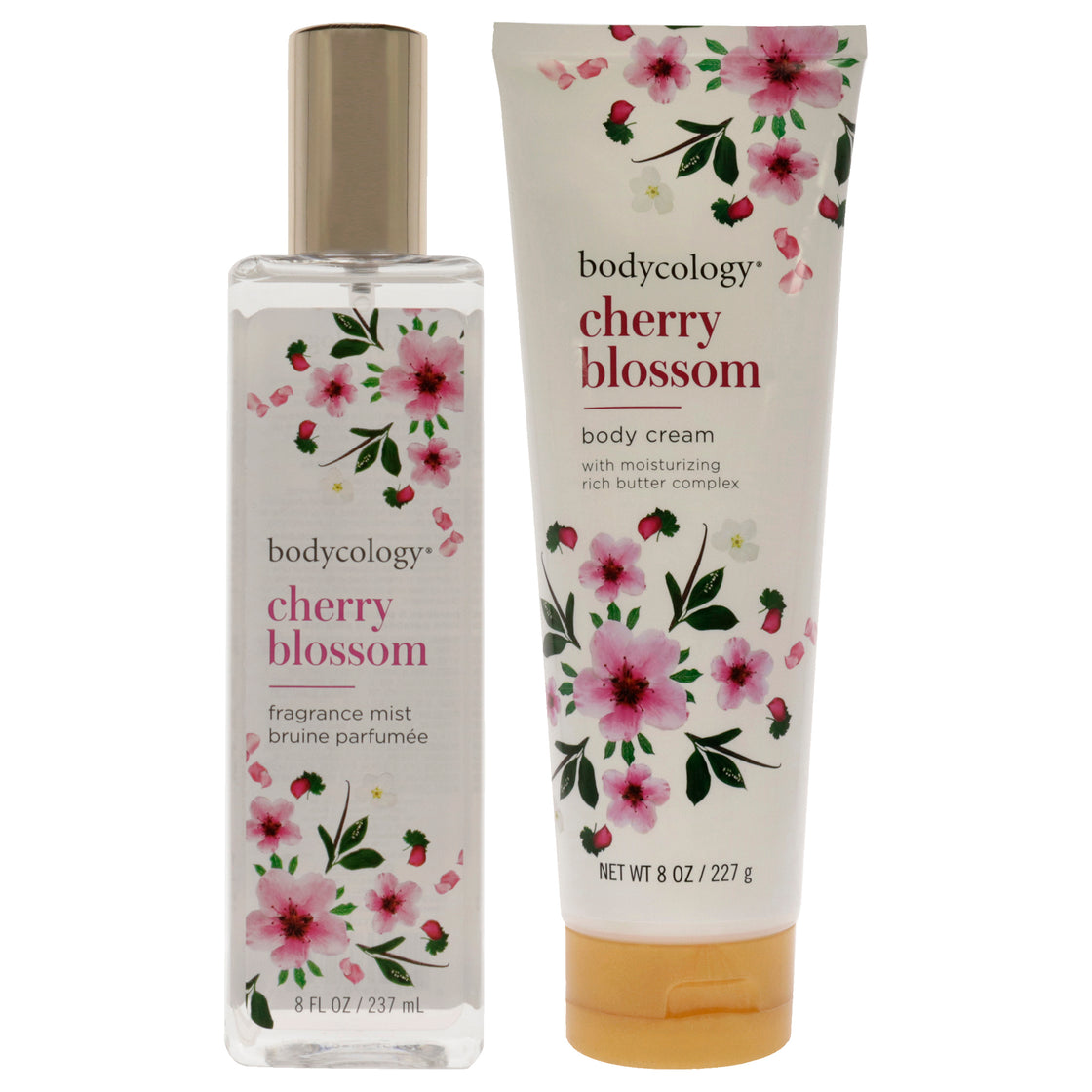 Cherry Blossom Kit by Bodycology for Women - 2 Pc Kit 8oz Body Cream, 8oz Fragrance Mist