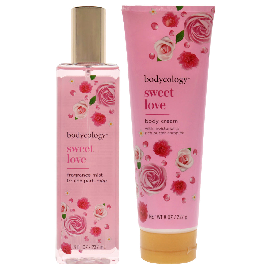 Sweet Love Kit by Bodycology for Women - 2 Pc Kit 8oz Body Cream, 8oz Fragrance Mist