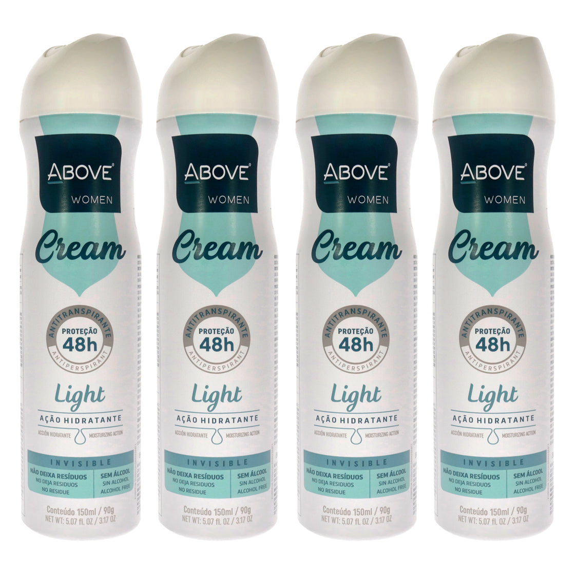 48 Hours Cream Antiperspirant Deodorant - Light by Above for Women - 3.17 oz Deodorant Spray - Pack of 4