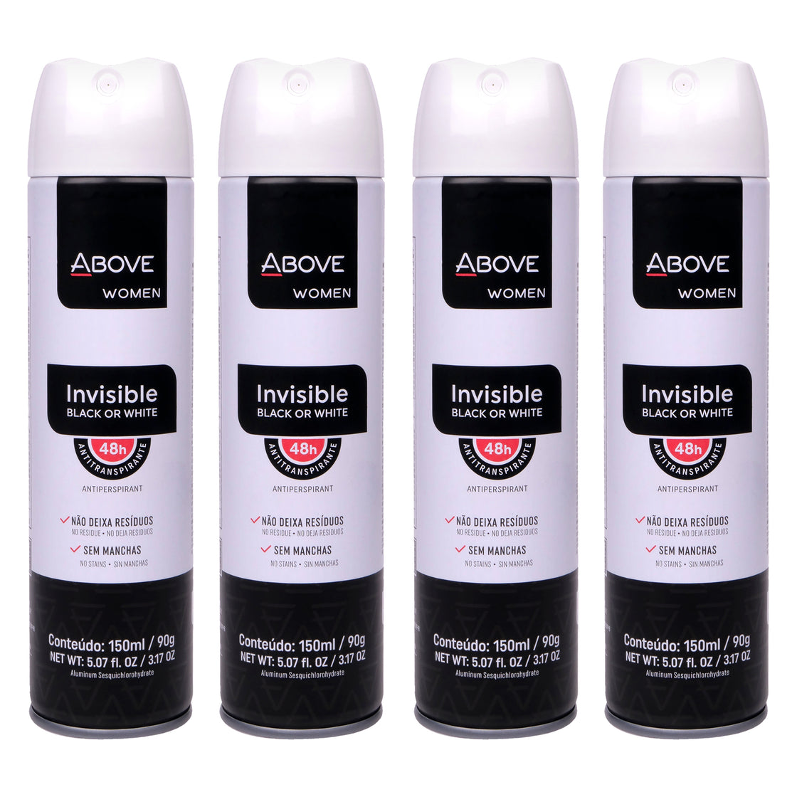 48 Hours Antiperspirant Deodorant - Invisible by Above for Women - 3.17 oz Deodorant Spray - Pack of 4