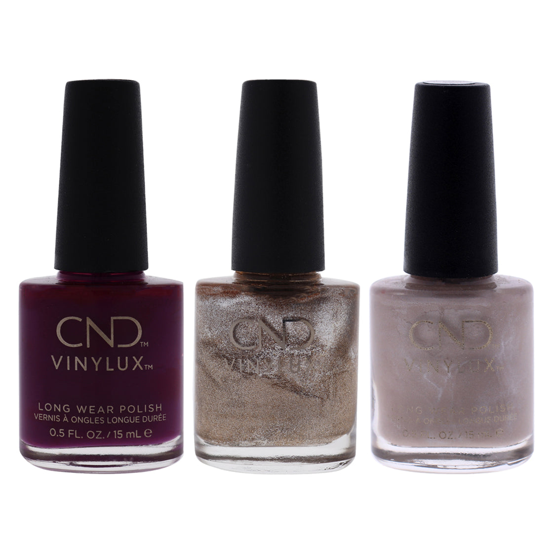 Vinylux Weekly Polish Kit by CND for Women - 3 Pc Kit 0.5oz Nail Polish - 289 Soiree Strut, 0.5oz Nail Polish - 290 Bellini, 0.5oz Nail Polish - 294 Vivant