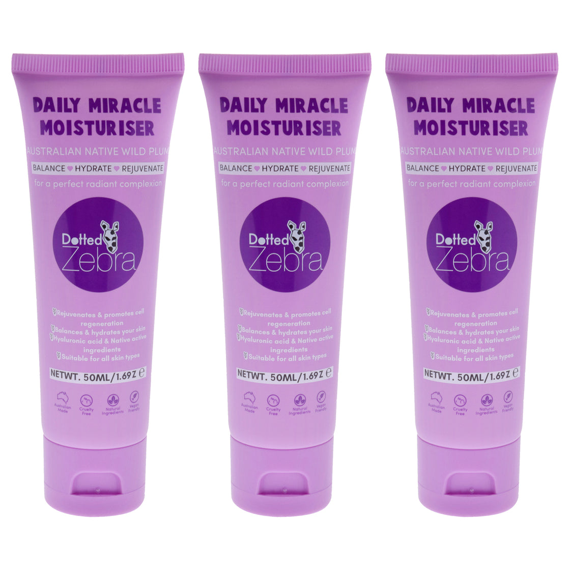 Daily Miracle Moisturizer by Dotted Zebra for Women - 1.69 oz Moisturizer - Pack of 3