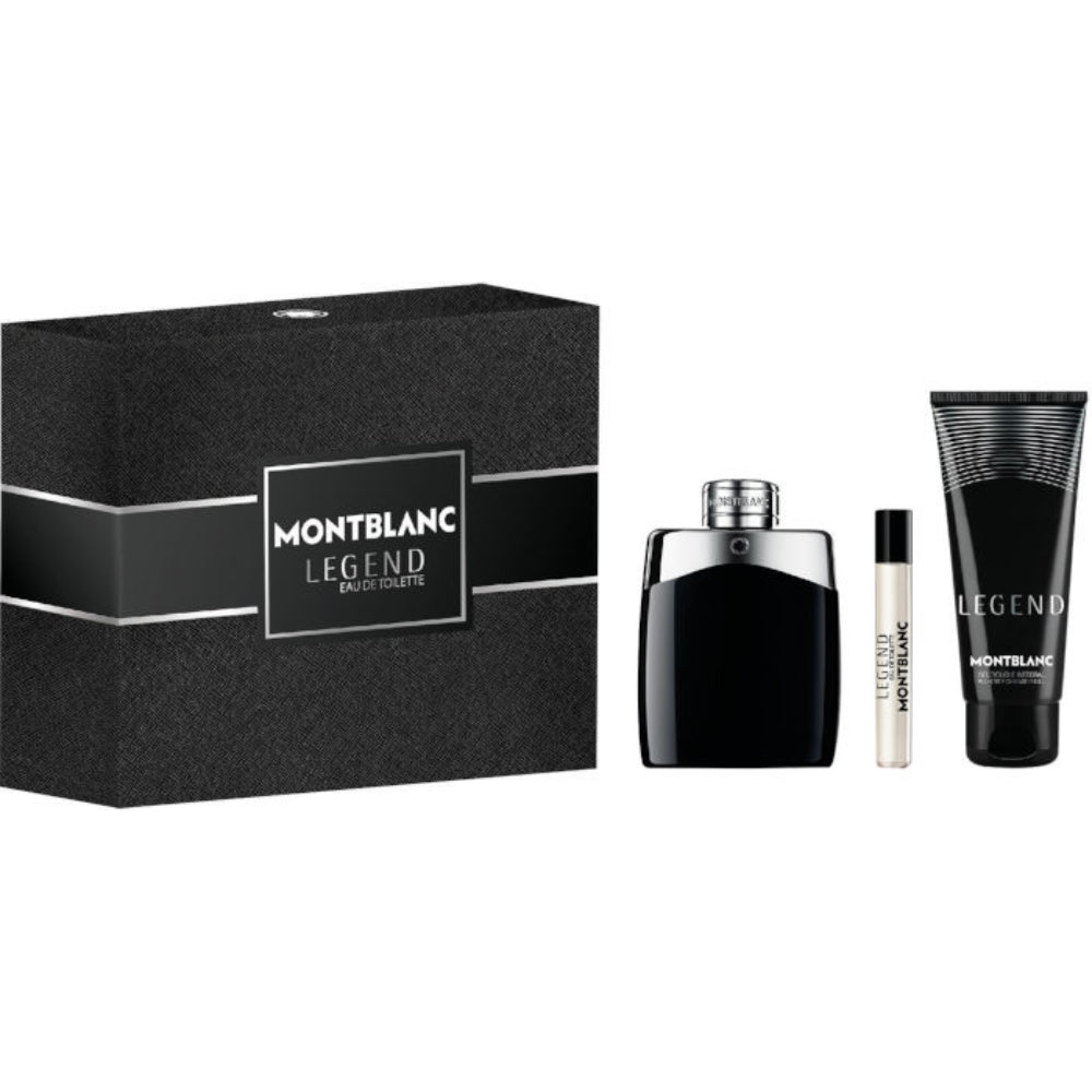 Mont Blanc Legend Set Eau De ToiletteSet For Men3.3 oz / 100 ml Spray0.25 oz / 7 ml Spray3.3 oz / 100 ml Shower Gel