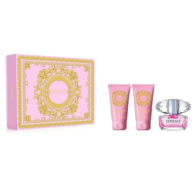 Versace Bright Crystal 3 Pcs Set For Women: 1.7 Eau De Toilette Spray + 1.7 Shower Gel + 1.7 Body Lotion