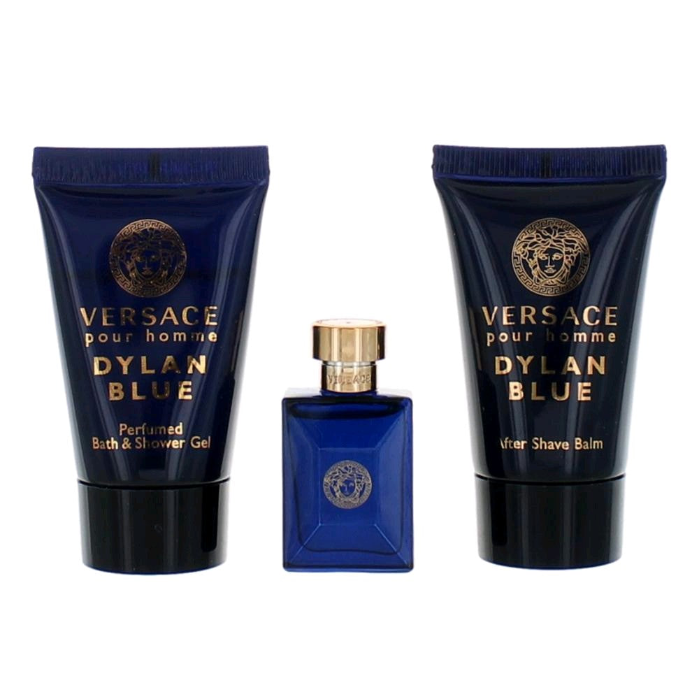 Versace Dylan Blue By Versace, 3 Piece Mini Gift Set For Men.