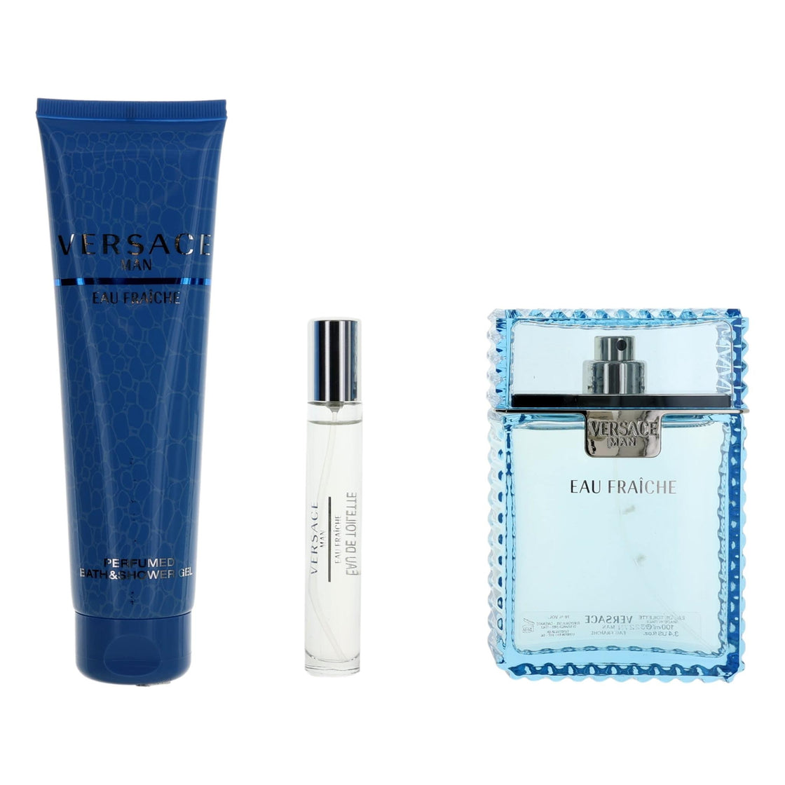 Versace Man Eau Fraiche By Versace, 3  Piece Gift Set For Men