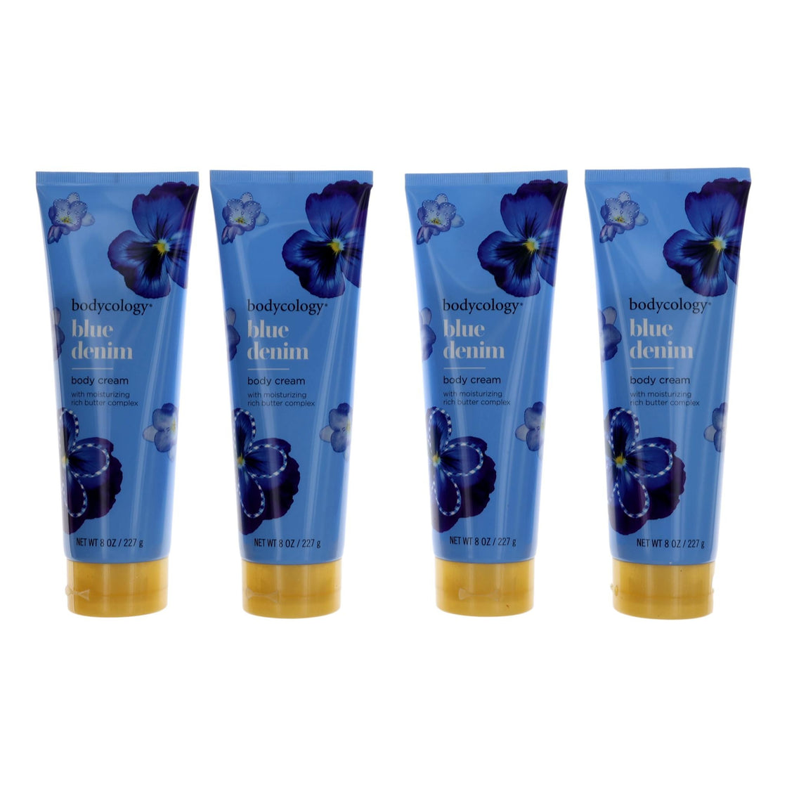 Blue Denim By Bodycology, 4 Pack 8 Oz Moisturizing Body Cream For Women