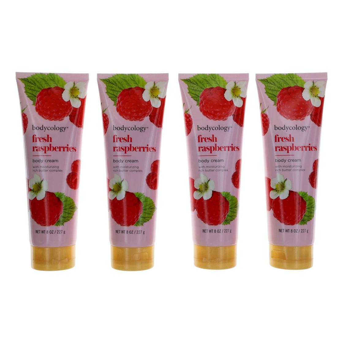 Fresh Raspberries By Bodycology, 4 Pack 8 Oz Moisturizing Body Cream For Women