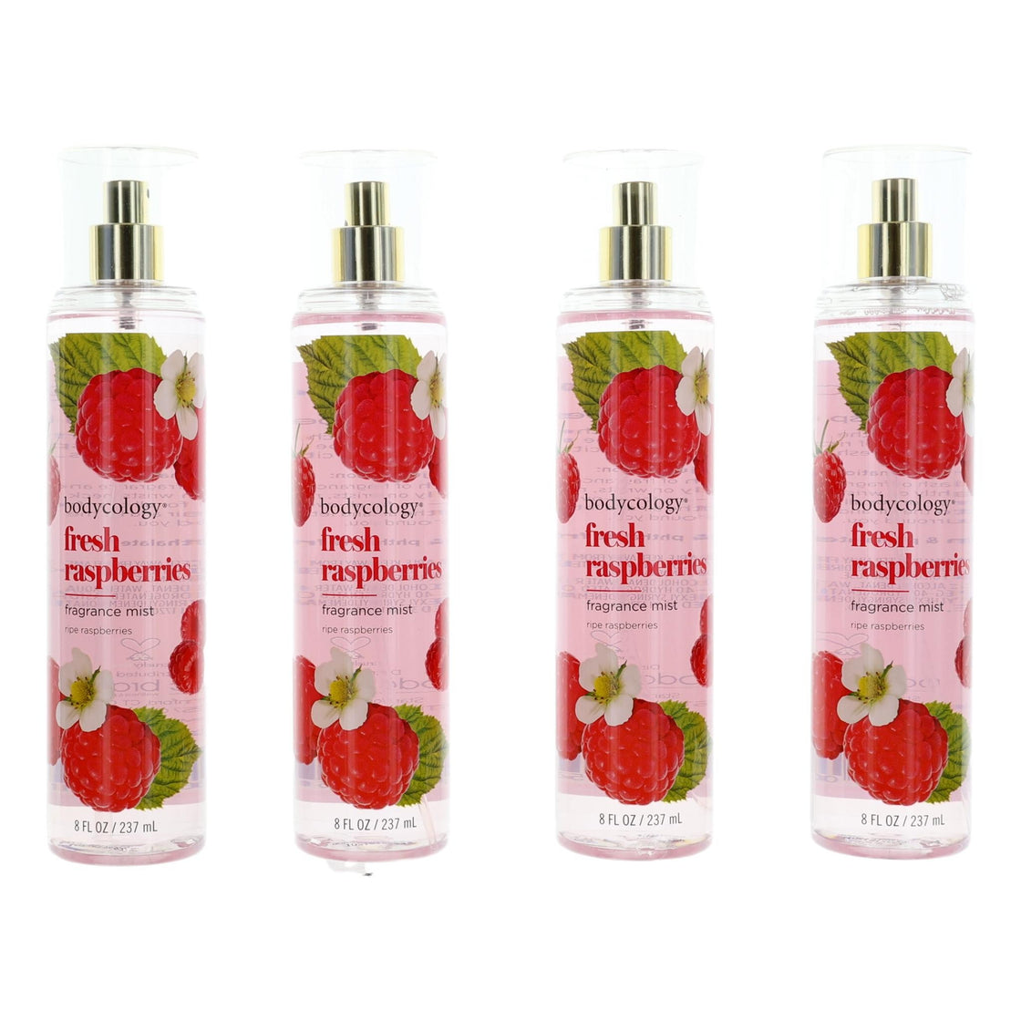 Fresh Raspberries By Bodycology, 4 Pack 8 Oz Fragrance Mist For Women