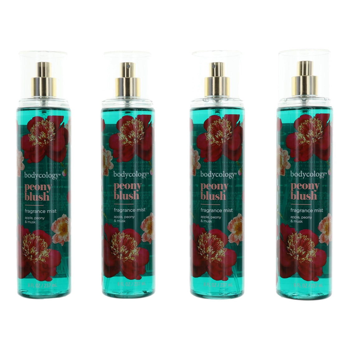 Peony Blush By Bodycology, 4 Pack 8 Oz Fragrance Mist For Women