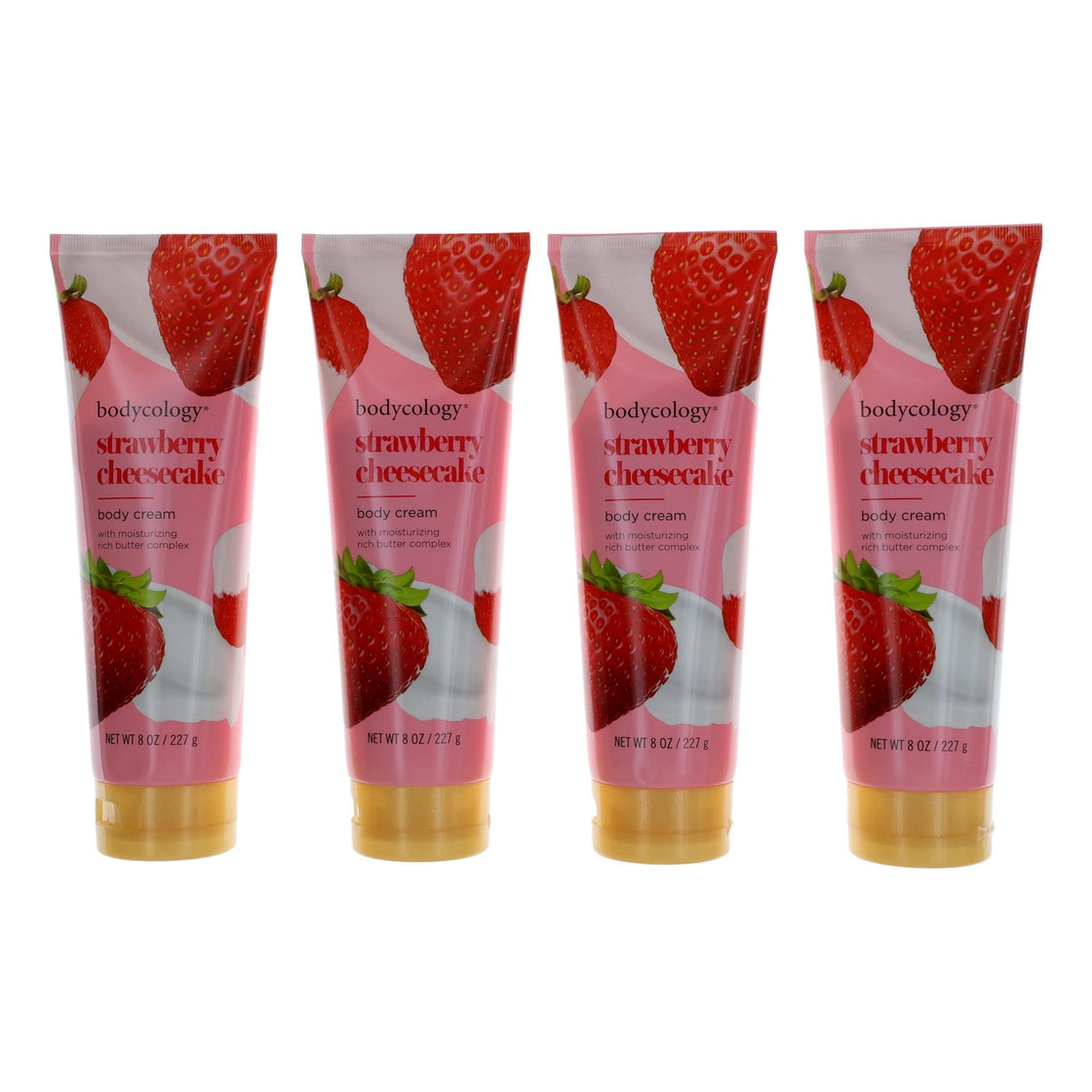 Strawberry Cheesecake By Bodycology, 4 Pack 8 Oz Moisturizing Body Cream For Women