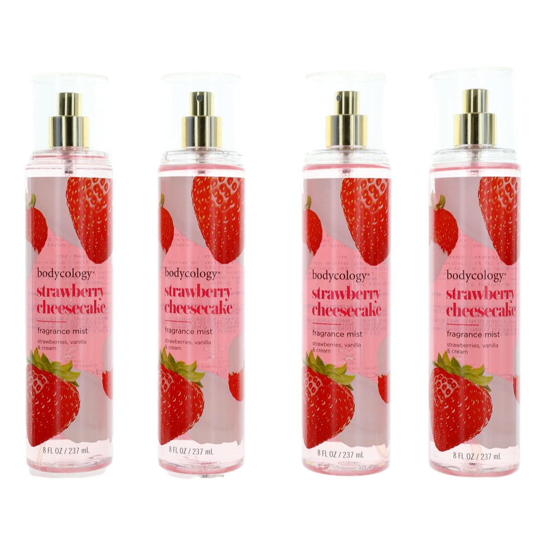 Strawberry Cheesecake By Bodycology, 4 Pack 8 Oz Fragrance Mist For Women