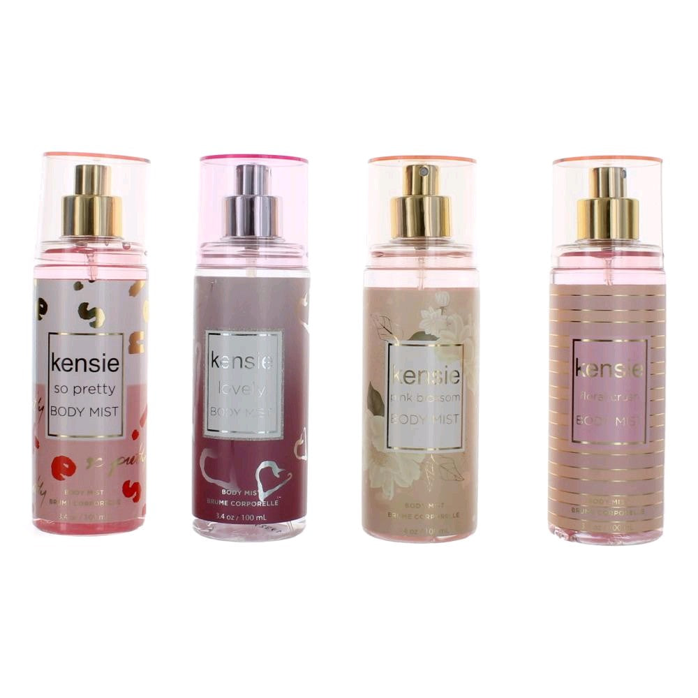 Kensie By Kensie, 4 Piece Body Mist Variety Gift Set For Women