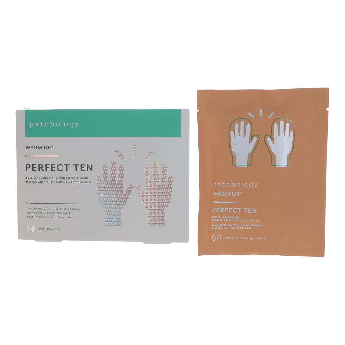 Patchology Warm Up Perfect Ten By Patchology, Self Warming Hand And Cuticle Mask- 1 Sheet