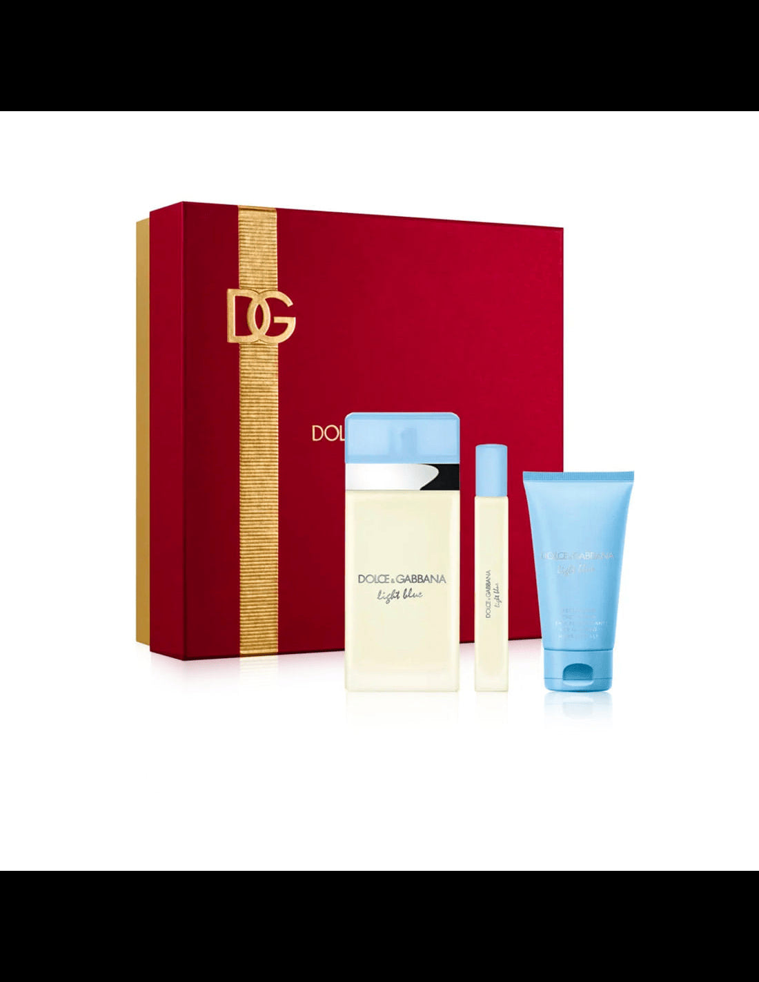 DOLCE & GABBANA LIGHT BLUE 3 PCS SET FOR WOMEN: 3.3 EAU DE TOILETTE SPRAY + 1.7 BODY CREAM + .33 EAU DE TOILETTE