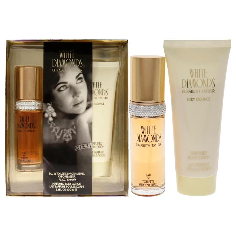 WHITE DIAMONDS 2 PCS SET FOR WOMEN: 1 OZ EAU DE TOILETTE SPRAY + 3.3 BODY LOTION