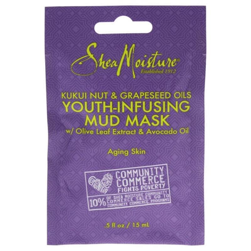 Kukui Nut and Grapeseed Oils Youth-Infusing Mud Mask by Shea Moisture for Unisex - 0.5 oz Mask