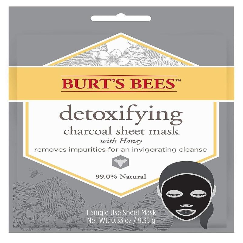 Detoxifying Charcoal Sheet Mask by Burts Bees for Unisex - 0.33 oz Mask