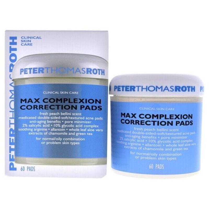 Max Complexion Correction Pads by Peter Thomas Roth for Unisex - 60 Pc Pads