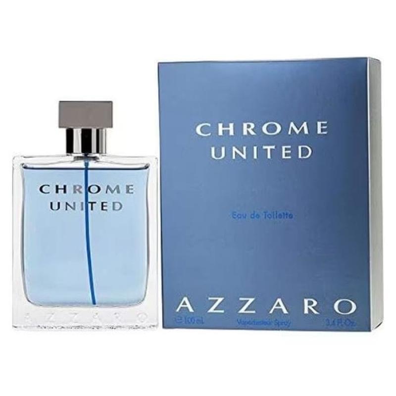 AZZARO CHROME UNITED 3.4 EAU DE TOILETTE SPRAY FOR MEN.