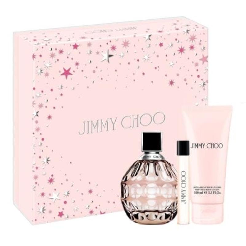 Jimmy Choo 3 Pcs Set For Women: 3.3 Eau De Parfum Spray + 0.25 Eau De Parfum Spray + 3.3 Body Lotion..