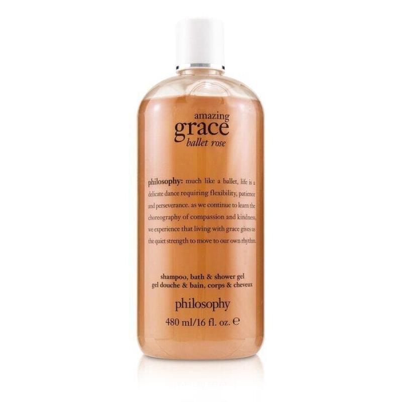 Amazing Grace Ballet Rose Shampoo Bath And Shower Gel By Philosophy For Women - 16 Oz Shampoo Bath And Shower Gel