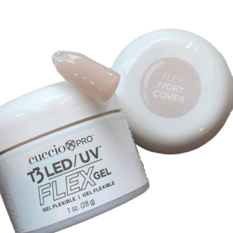 T3 LED-UV Flex Gel - Ivory Cover by Cuccio Pro for Women - 1.0 oz Nail Gel