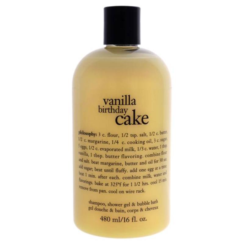 Vanilla Birthday Cake By Philosophy For Unisex - 16 Oz Shampoo, Shower Gel And Bubble Bath