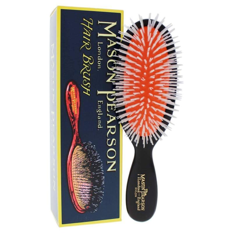 Pocket Nylon Brush - N4 Dark Ruby by Mason Pearson for Unisex - 1 Pc Hair Brush and Cleaning Brush