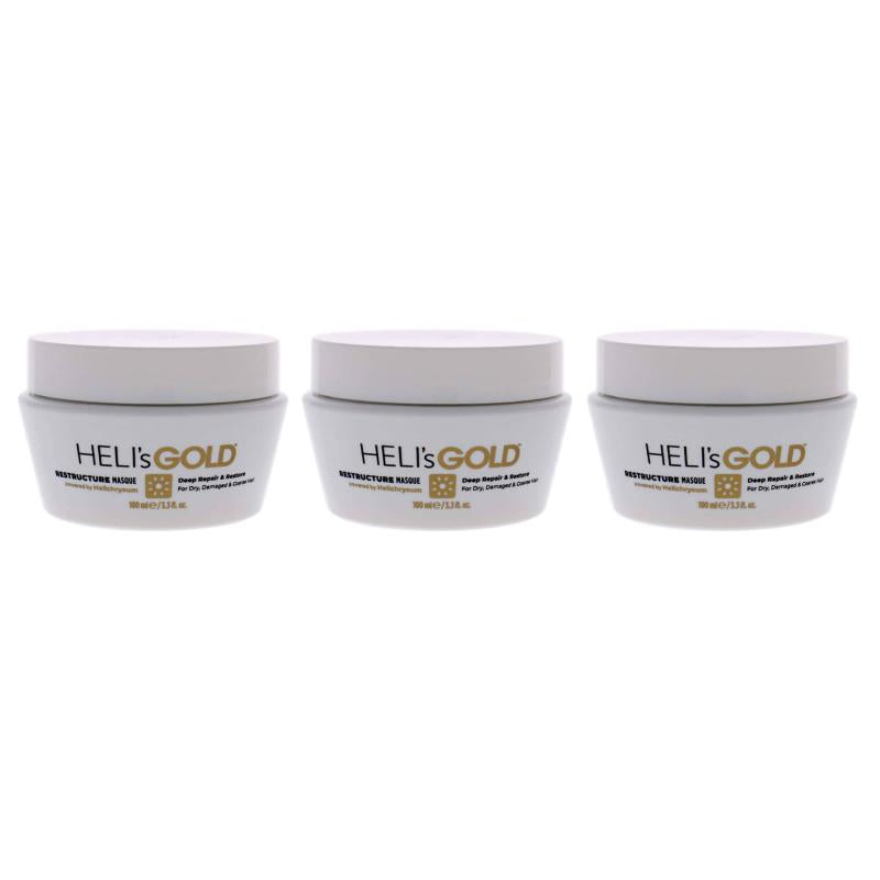 Restructure Masque by Helis Gold for Unisex - 3.3 oz Masque - Pack of 3