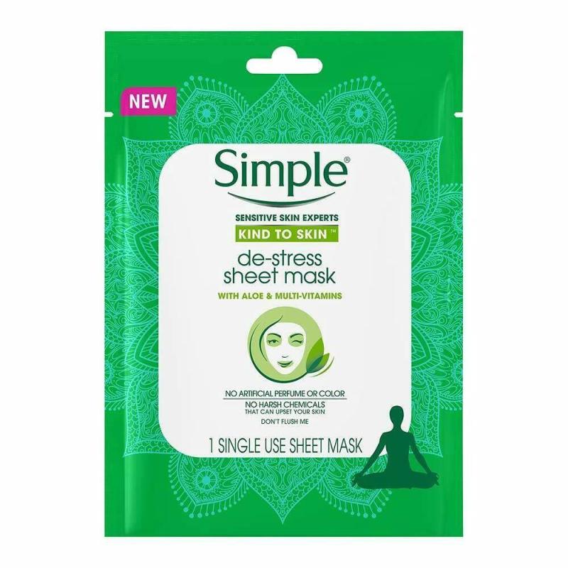 Kind to Skin De-Stress Sheet Mask by Simple for Women - 1 Pc Mask